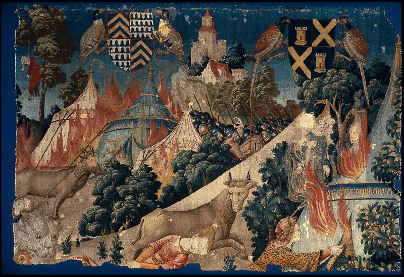 Tapestry: The Destruction of the Cimbri Camp, a fragment from THE STORY OF PENELOPE AND THE STORY OF THE CIMBRI WOMEN  (from the series THE STORIES OF VIRTUOUS WOMEN)