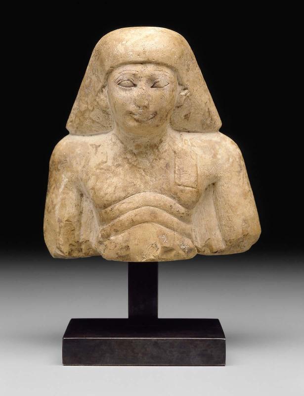 Upper part of scribe statuette