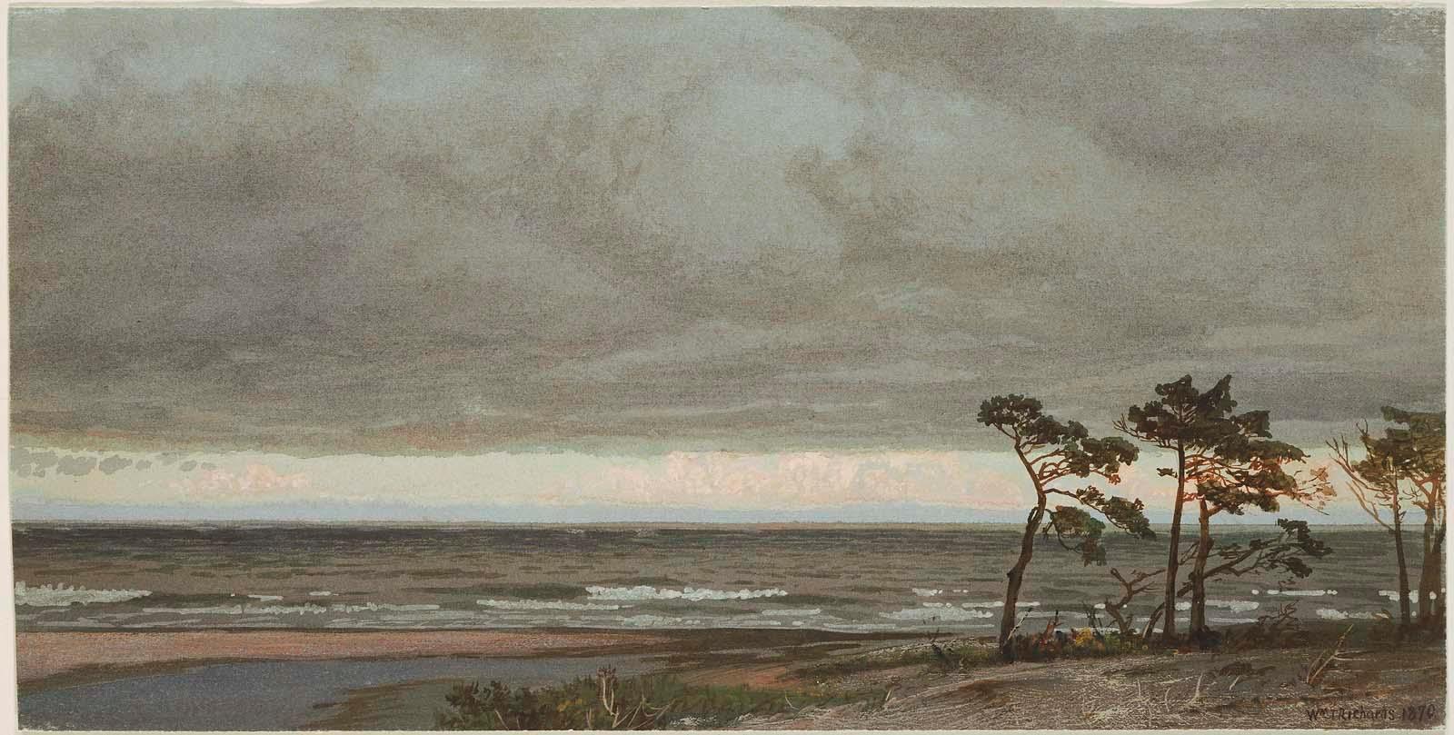 Seascape with Pines and Overhanging Clouds