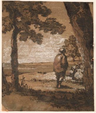 Shepherd and Flock in a Landscape