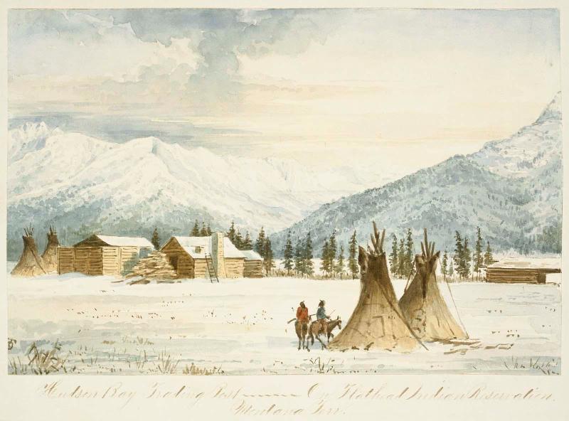 Hudson Bay Trading Post on Flathead Indian Reservation, Montana Territory