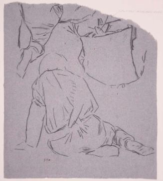 Man Seated in Foreground II (recto); Man Leaning over a Bale of Grain (verso). Studies for Harvesters Resting