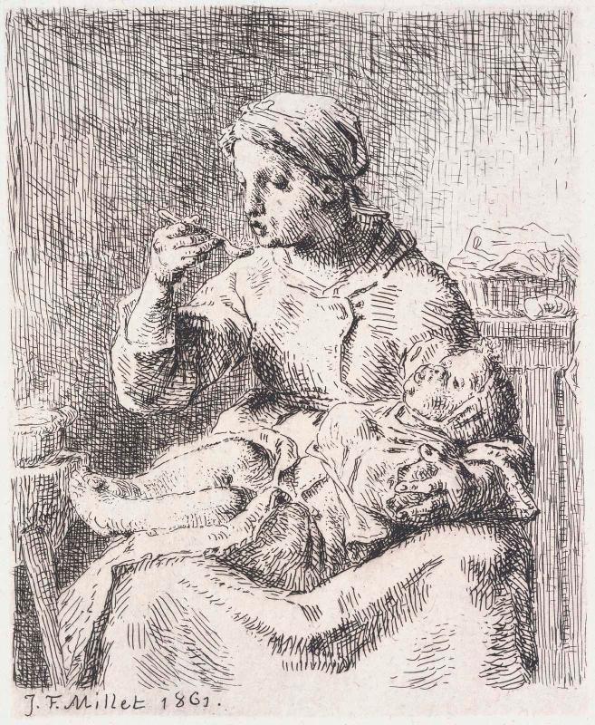 Woman Feeding a Child