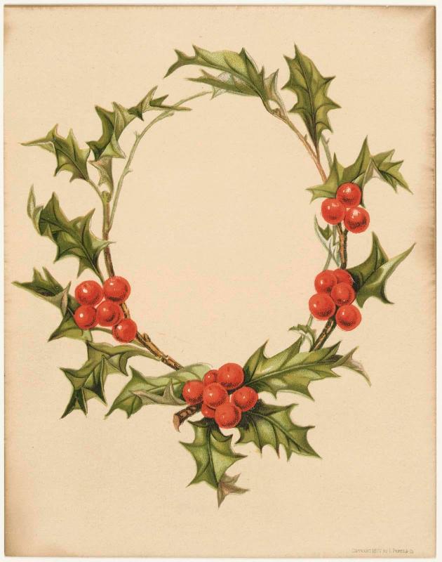 Card with Holly Wreath