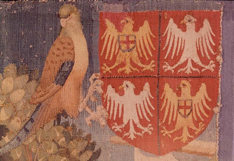 Tapestry: Armorial Shield B, fragment from THE STORY OF PENELOPE AND THE STORY OF THE CIMBRI WOMEN (from the series THE STORIES OF VIRTUOUS WOMEN)