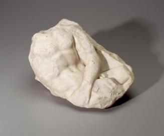 Fragment of a frieze: a man, perhaps wounded