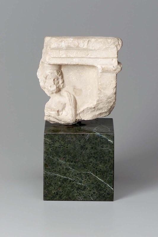 Fragment of funerary banquet relief: heroized deceased