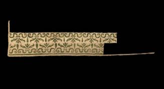 Piece of velvet appliqué embroidered on satin