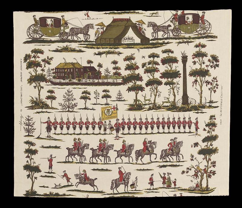Reproduction of Lord Charlemont at the Provincial Review in Phoenix Park, Dublin, June 3, 1782 (The Volunteer Furniture), length of fabric