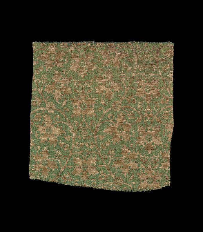 Fragment with leaves, vines, and blossoms