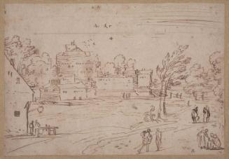 Landscape with Fortified Buildings and Moat