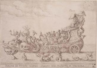A Fantastic Barge Decorated with Dolphins and Carrying Musicians and Glaucus