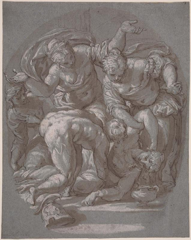A Warrior and Three Women Attending a Dying(?) Woman