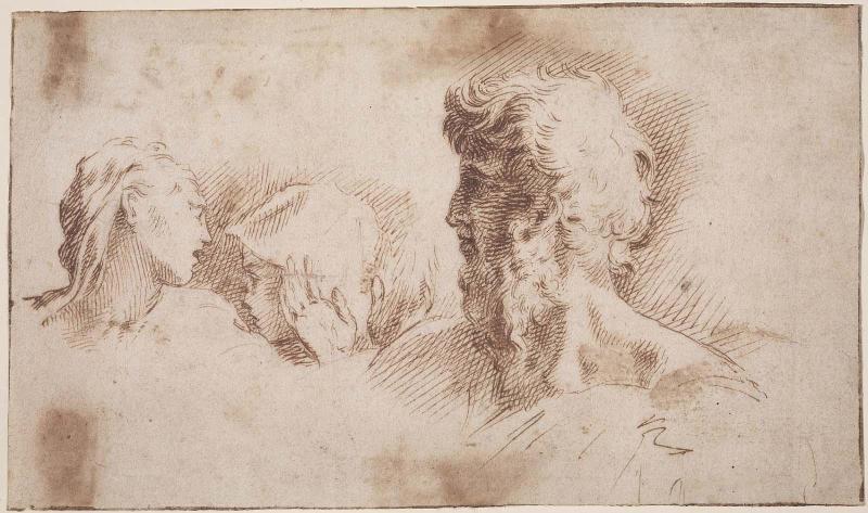 Study of Three Heads and a Pair of Hands