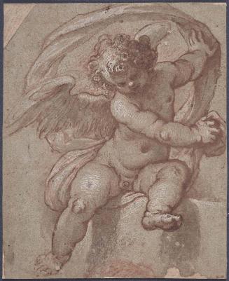Cupid, seated