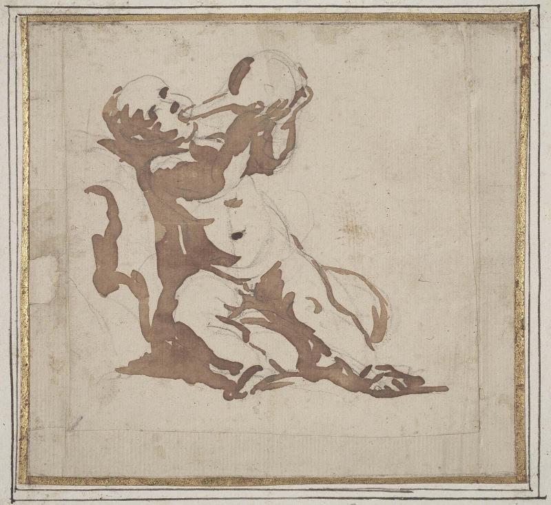 Putto Drinking from a Flask