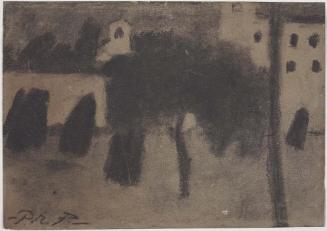 Woman Crossing a Plaza