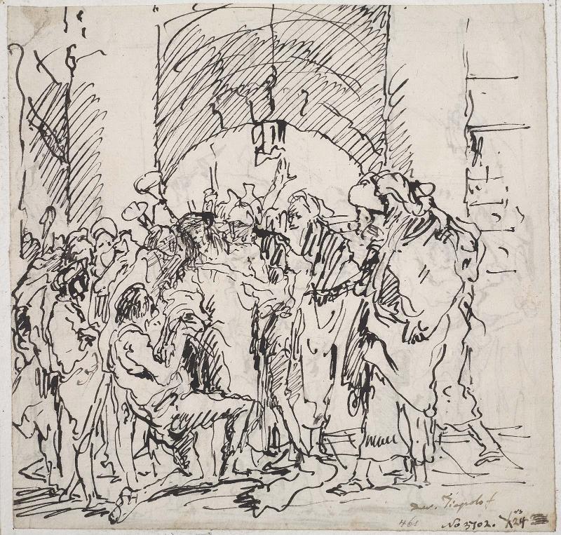 The Entry of Christ into Jerusalem (recto); The Flagellation (verso)