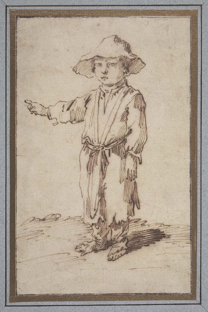 A Beggar Boy Standing, Pointing with His Right Hand