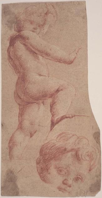 Recto: Studies of a Nude Boy
Verso: Putto Seated on a Globe, Looking Upward