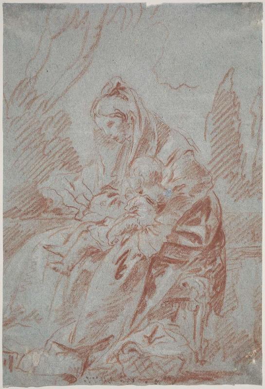 Mother and Child Seated in a Landscape