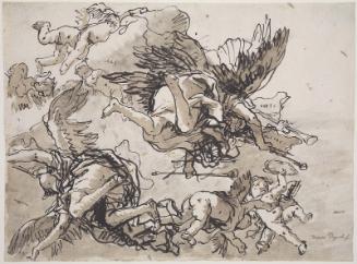 Flying Angels with Trumpets Accompanied by Putti