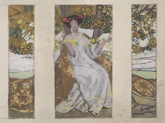 Woman in White Beneath a Fruited Tree