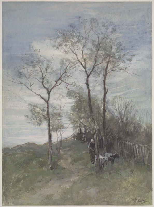 Landscape with Woman and Goats