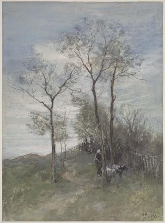 Landscape with Woman and Goats