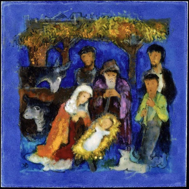 Enamel plaque:  Nativity