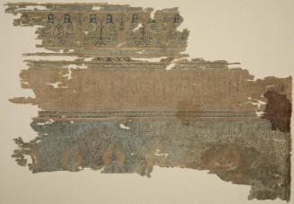 Banded fragment with birds and inscriptions