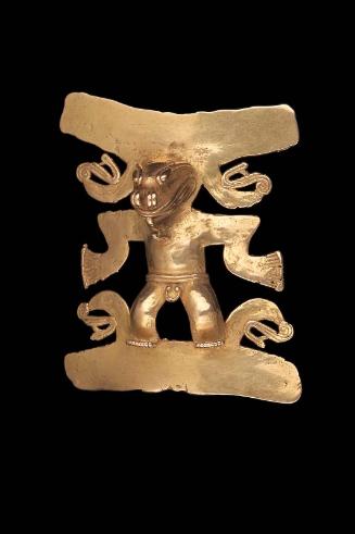 Crocodile-shaman effigy pendant