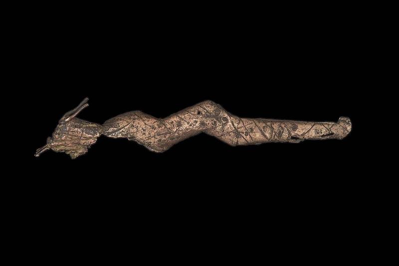 Deer-headed serpent effigy