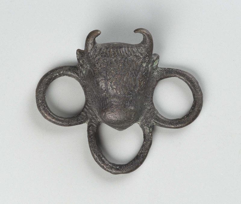 Handle (one of a pair), from a chest or vessel