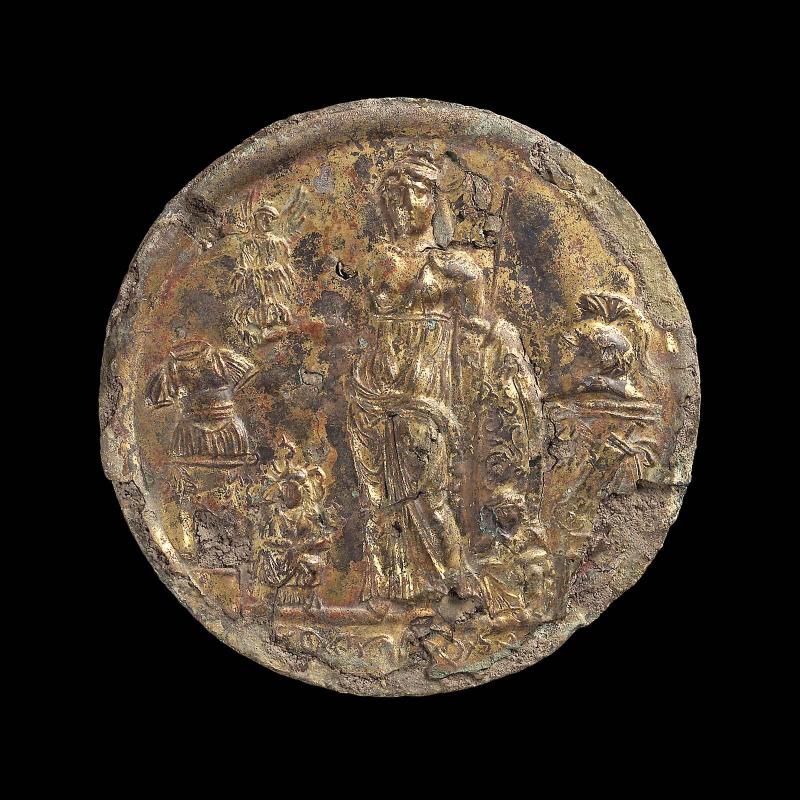 Mirror with decorated back