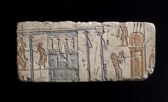 Talatat: palace scene featuring the window of appearances