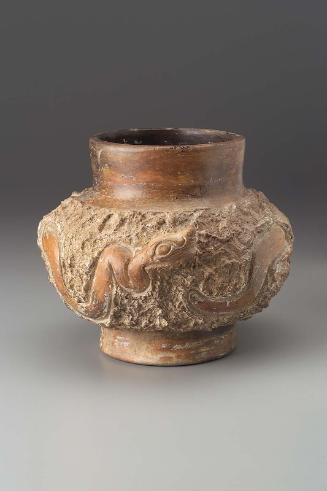 Vase with appliqued snakes