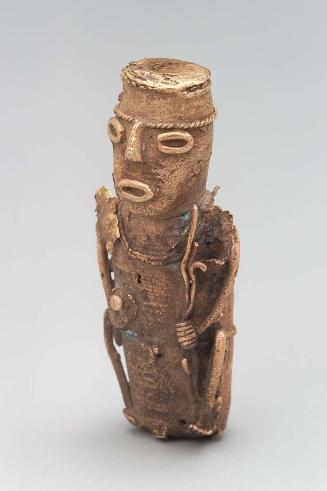 Seated male effigy figure