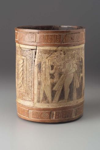 Cylinder vessel with incised decoration