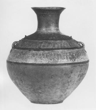 Large Jar with animal mask handles