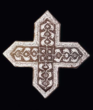 Cross-shaped tile from the Shrine of Imamzadeh Yahyah, Veramin