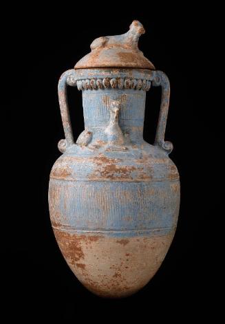 Amphora with applied decoration and lid