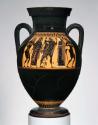 Dionysos, Hermes and a female figure
