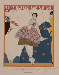 "La Femme et Les Pantins - Marionnettes," plate II from Gazette du Bon Ton, Volume 1, No. 4