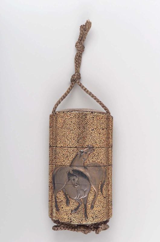 Five-case inro with herdboy and ox design