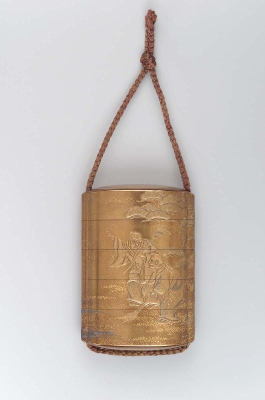 Four-case inro with design of Jo and Uba