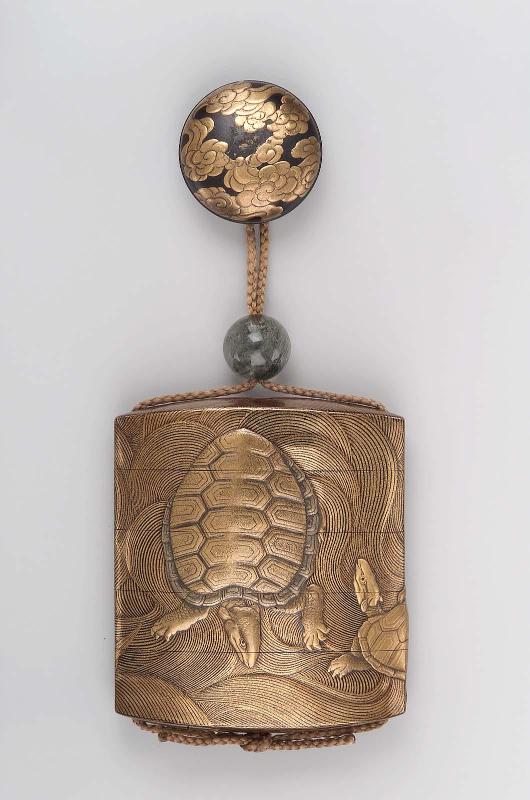Four-case inro with tortoise design
