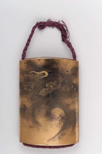 Four-case inro with dragon and cloud design