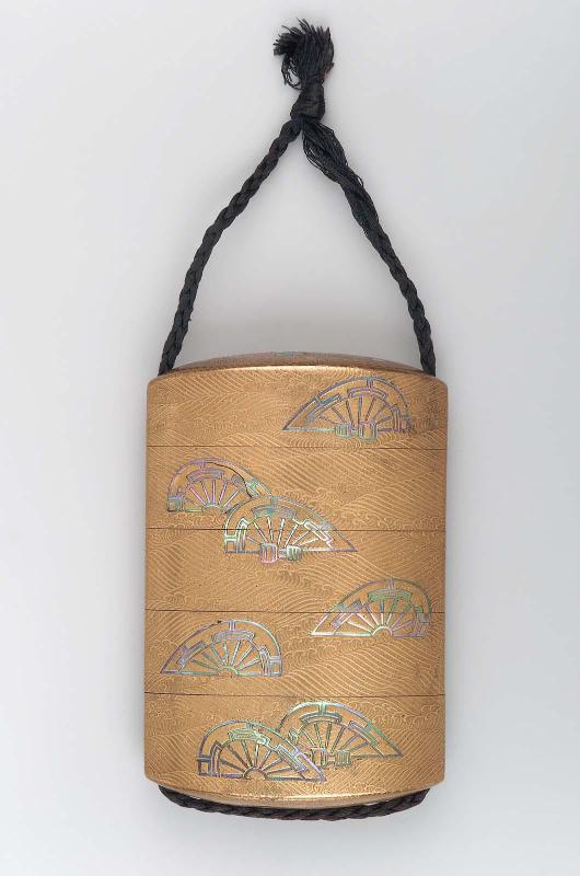 Four-case inro with katawaguruma design