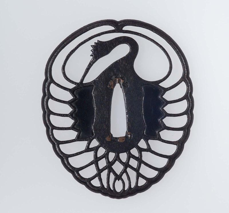 Tsuba with design of crane